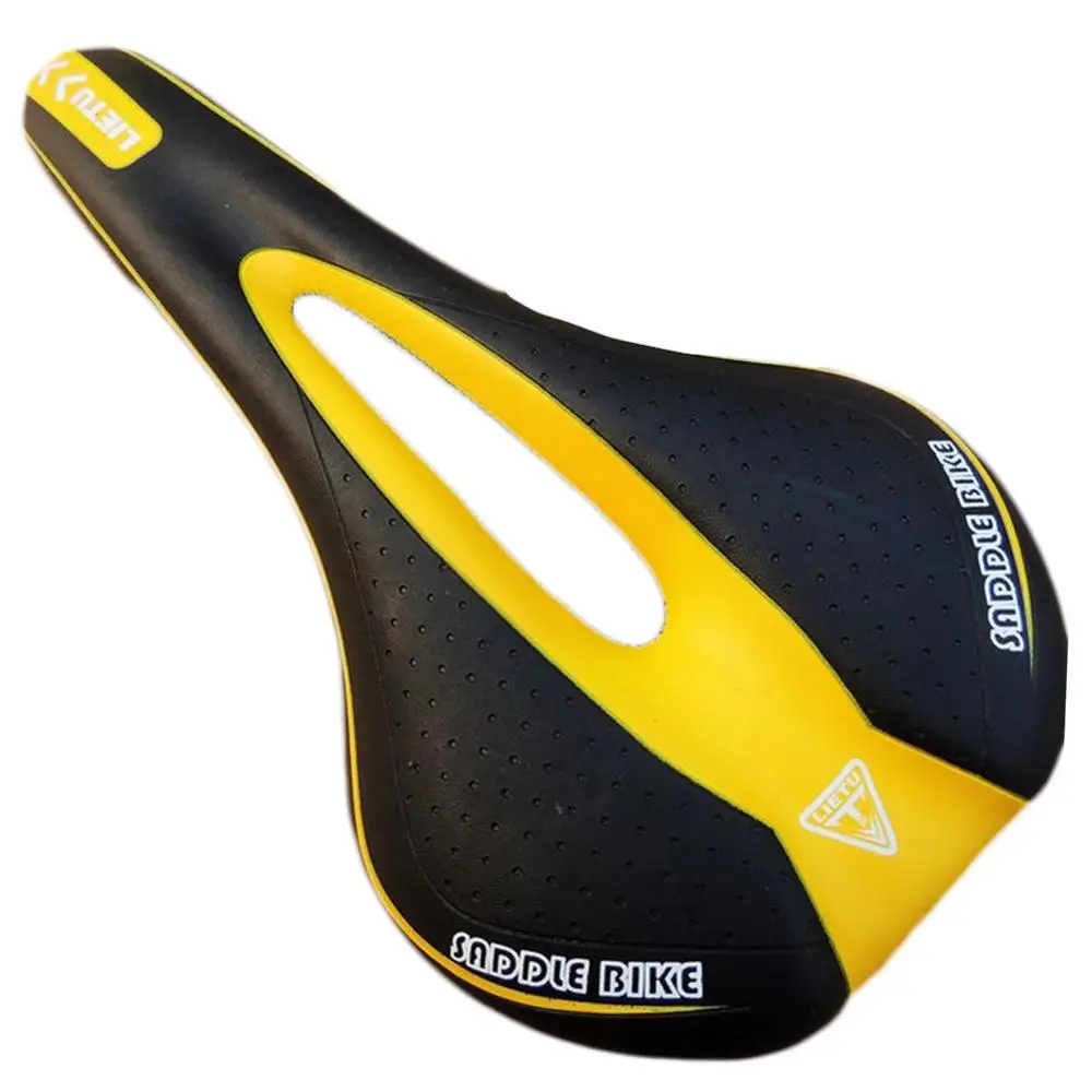Black Yellow LIETU гель седло велосипеда Велосипедное Сиденье Coussin Велосипедное Сиденье удобные горный седла велосипеда Запчасти села велосипед Ciclismo велосипедного седла - Цвет: Black Yellow