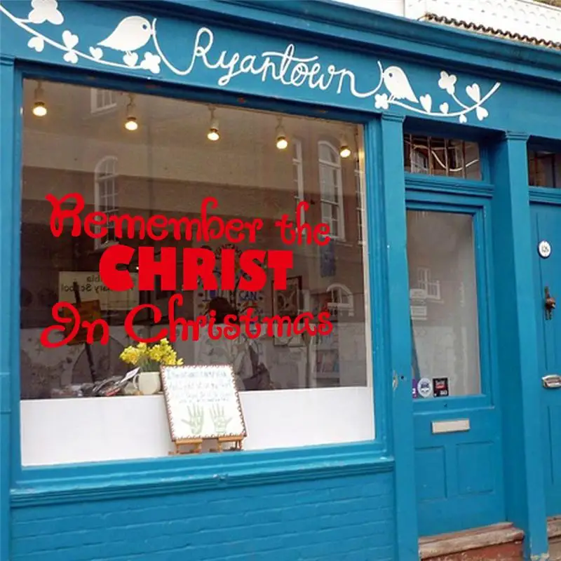 Рождественские наклейки на стену с надписью Remember Christ In Christmas для магазина офиса