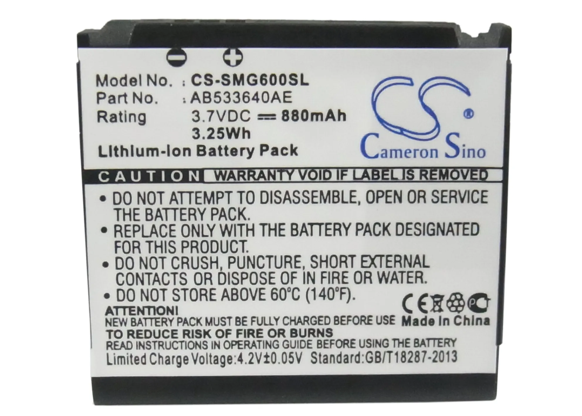 Аккумулятор Cameron Sino 880 мАч AB533640AE AB533640CE/CU/DE для Samsung 3600i M8800 S3600 S3600C F268 F330 F338 F490 G608 J630