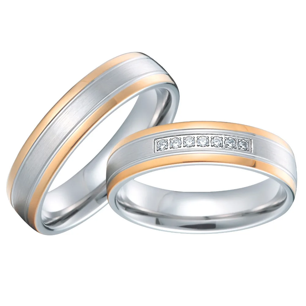 Подарок на годовщину набор ювелирных изделий из титана розового золота для пар |