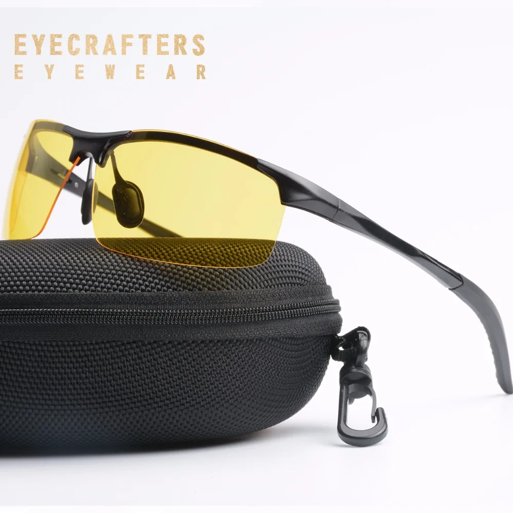 Мужские солнцезащитные очки в алюминиево магниевой оправе ночного видения с