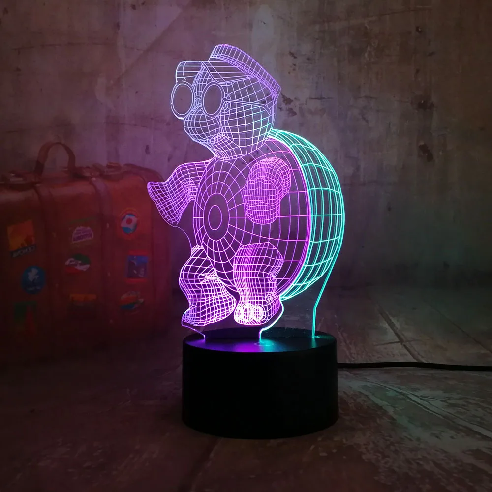 Мультяшный Дракон шар черепаха фея 3D СВЕТОДИОДНЫЙ Ночник светильник 7 смешанных