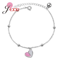 new korean simple high quality fashion cute heart 925 sterling silver bracelet for women ladies friends girlfriend jewelry