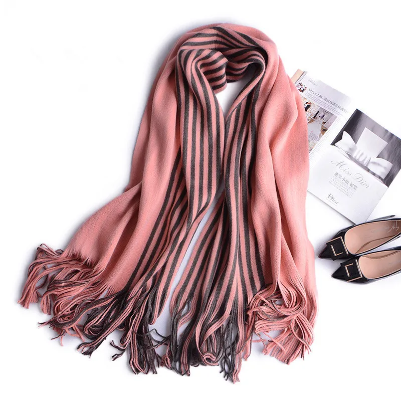 

specials imitate cashmere wool fashion striped thick knit scarfs shawl pashmina thick long for unisex 55/60x190/200cm