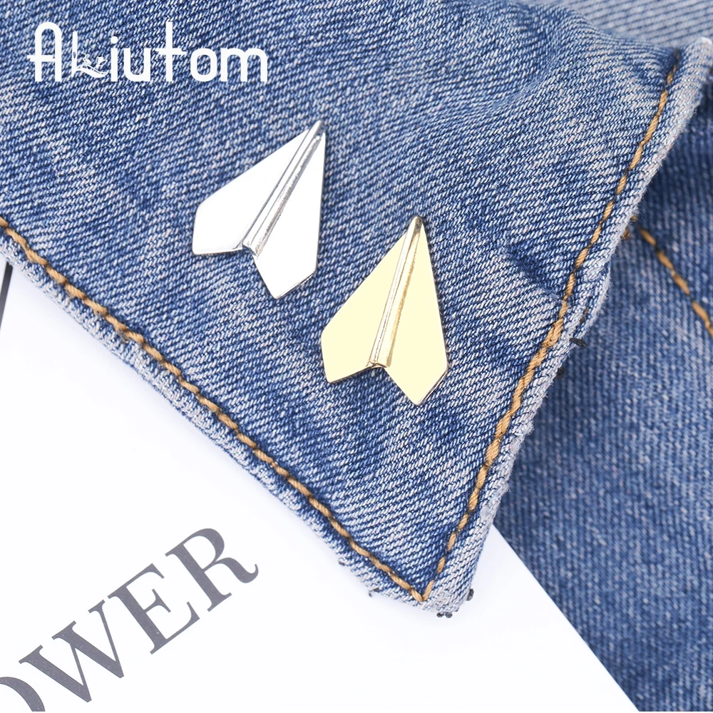 ALIUTOM 1 шт. Изысканный милый золотой маленький самолет брошь на булавке для Воротника джинсовая куртка значок подарок ювелирные изделия