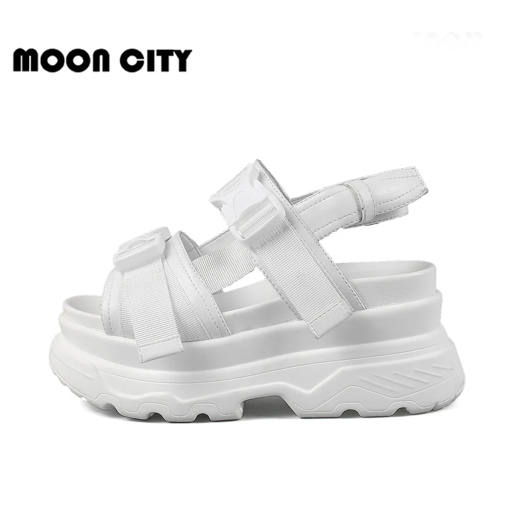 white Оригинальные женские босоножки на платформе; коллекция года; модные летние босоножки; женская обувь; женские черные босоножки; женские босоножки - Цвет: white