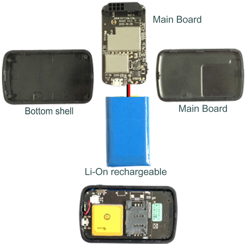 IP65 Водонепроницаемый мини RX105 Автомобильный GPS трекер с Android App терминал