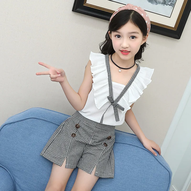 Повседневная одежда для девочек подростков новинка 2019 летний детский комплект