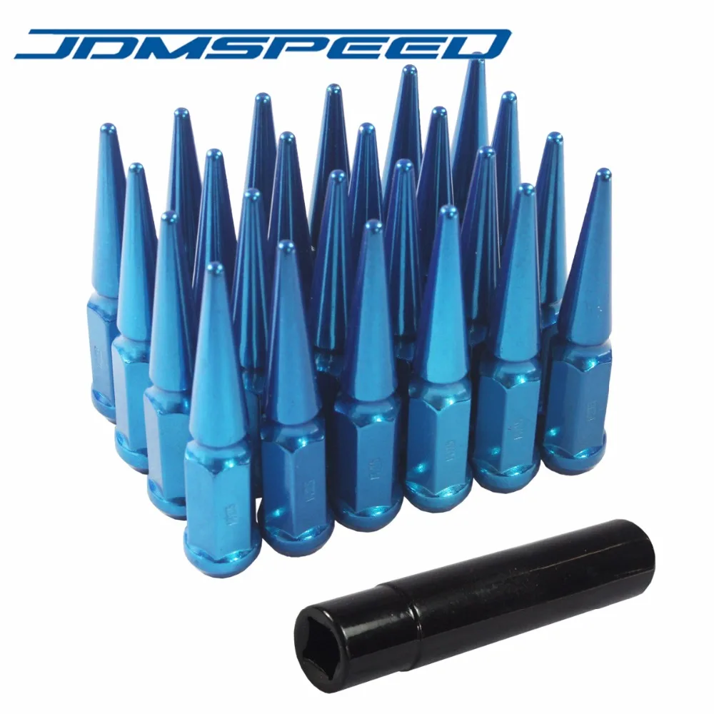 

Бесплатная идентификация, голубые гайки с шипами M14x1.5, высота 4,5, подходит для 6 шин автомобилей GMC Chevy Ford