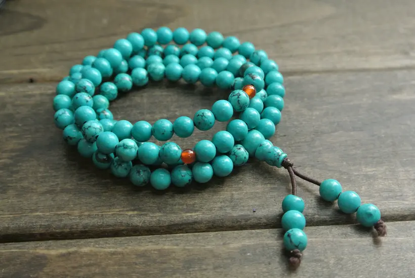 Natural Howlite 6mm 108 Beads Prayer Mala Bracelets Buddhist Jewelry For Man and Women | Украшения и аксессуары