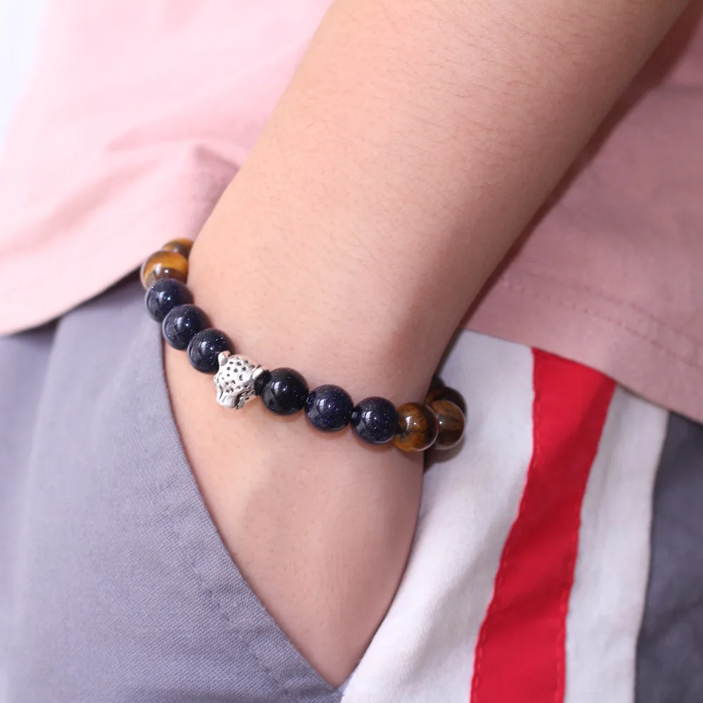 Эластичные винтажные браслеты с тигром и глазами леопарда 10 мм новый