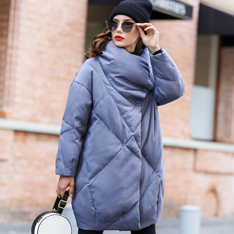 Теплое пальто на утином пуху женская зимняя одежда 2019 Женская куртка