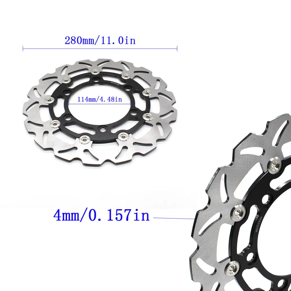 FX Motorcycle 280mm Floating Front Brake Disc Rotor For Honda CBR150R 2000-2003 Aluminum+Stainless Steel Accessories | Автомобили и