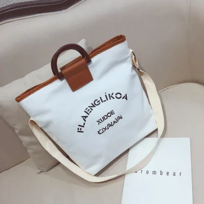 Большая женская сумка новинка 2019 Холщовая Сумка через плечо в Корейском стиле