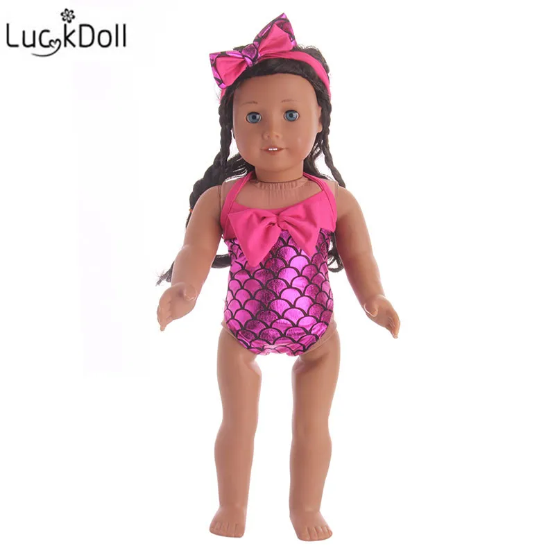LUCKDOLL модная Трехцветная искусственная кожа + повязка на голову подходит для 18