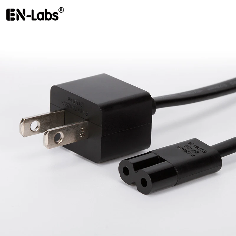 NEMA 1-15 к IEC 60320 C7 двухконтактный адаптер переменного тока Удлинительный шнур
