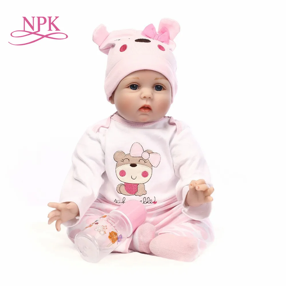 

NPK 55cm Silicone Vinyl Reborn Baby Doll Toys Lifelike Soft Cloth 22" Newborn babies Doll Reborn Birthday Gift Girls Brinquedos