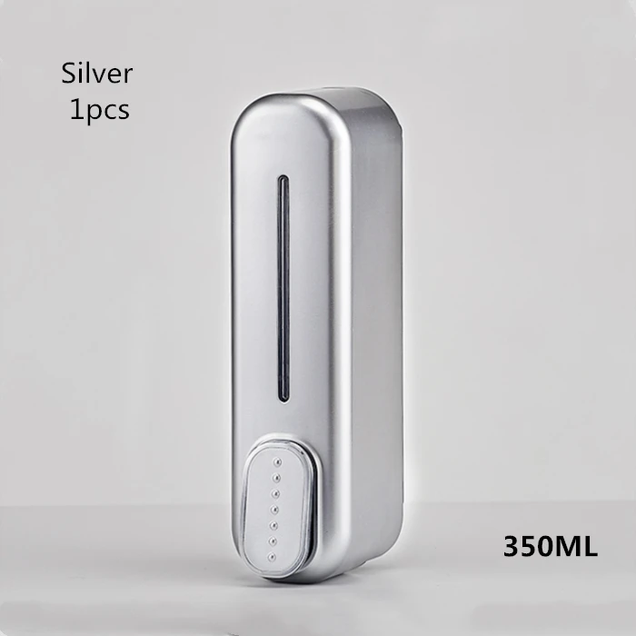 Silver 350ml Дозаторы мыла для ванной комнаты 350 мл настенный ABS жидкий шампунь душевой контейнер пластиковый держатель мыла для ванной комнаты Санузел 2ABC - Цвет: Silver 350ml