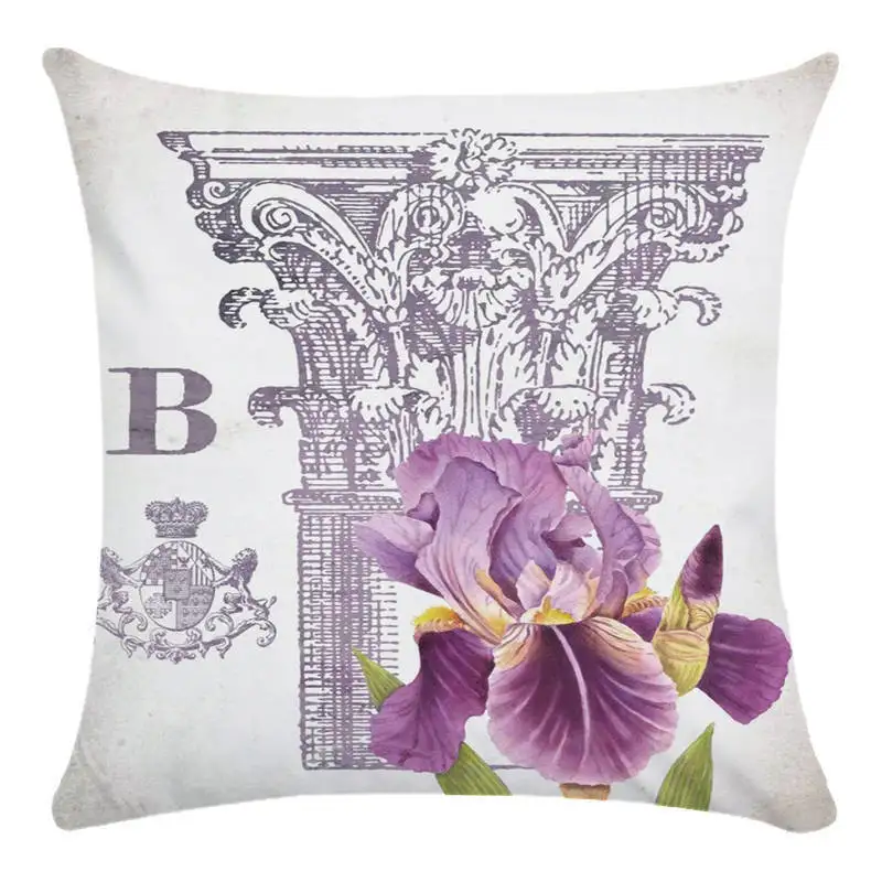 45*45 см римская Колонка супер Мягкая Наволочка Цветок хлопок лен наволочка