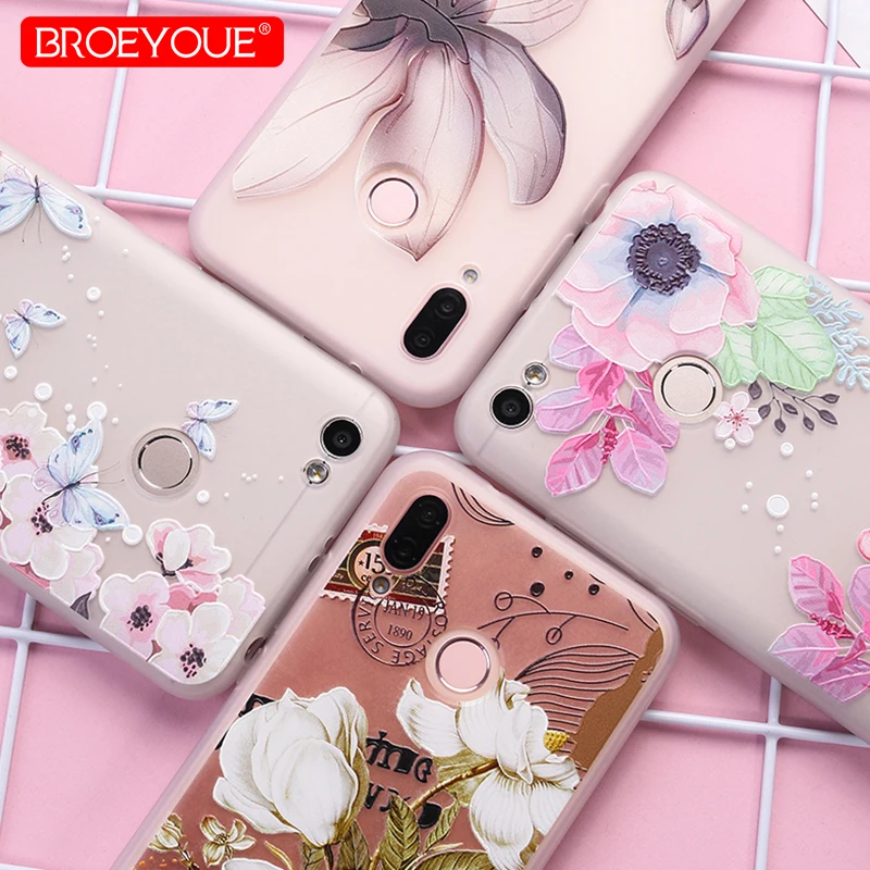 Чехол для Huawei P8 P9 P10 P20 Honor 9 Lite Nova 2 Plus 3E 3D мягкий рельеф ТПУ чехлы телефонов с