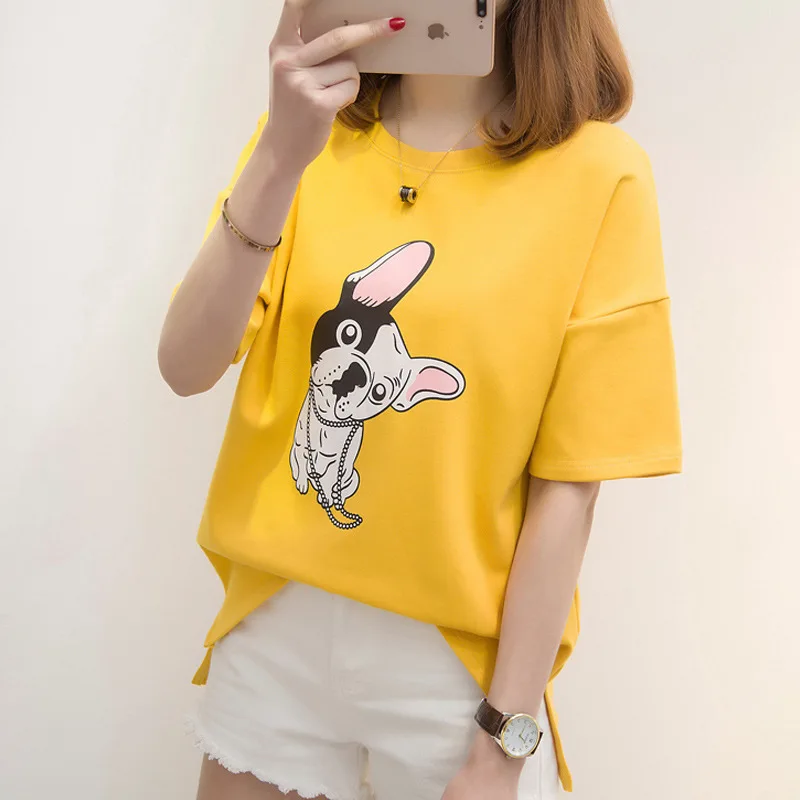 Футболка Для женщин дышащий хлопок O шеи женский футболка с короткими рукавами