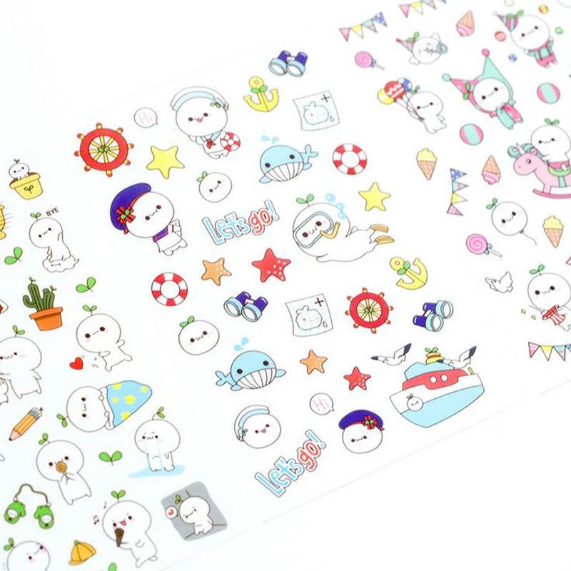 6 листов стикеры в виде милых мультяшных персонажей|stationery stationery|stationery cutestationery