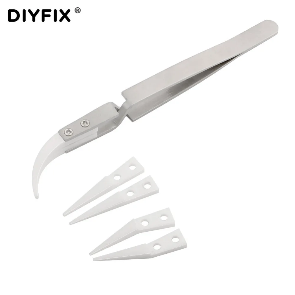 Антистатические керамические пинцеты DIYFIX термостойкие изолированные