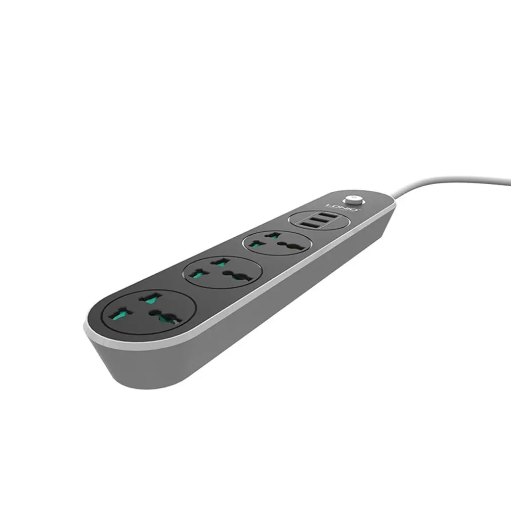 Multifunction 1.6m Power Srip with 3 USB Ports Extension Plug Fast Charging Socket Home Electronics for EU/US/UK | Обустройство дома