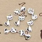 30 шт. Подвески лисой и котом из коллекции 17x9 мм Античная решений Подвеска fit, винтажные бронзовые тибетские серебряные цвета, DIY ювелирные изделия ручной работы