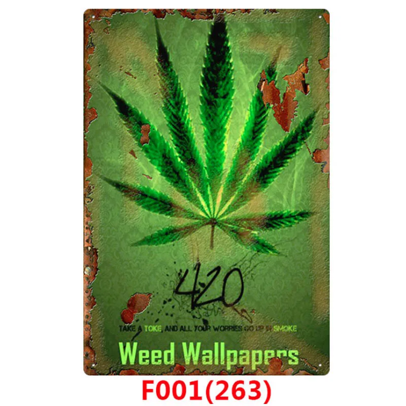 Бургундия 1pc Weed Retro Metal Tin Signs Poster California Vintage Tinplate Poster Bar Cafe Wall Decoration Poster 20*30cm - Цвет: Бургундия