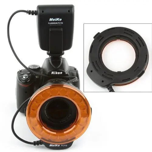 Светодиодная Кольцевая вспышка Meike для макросъемки Canon Nikon Pentax Olympus Panasonic|macro ring flash