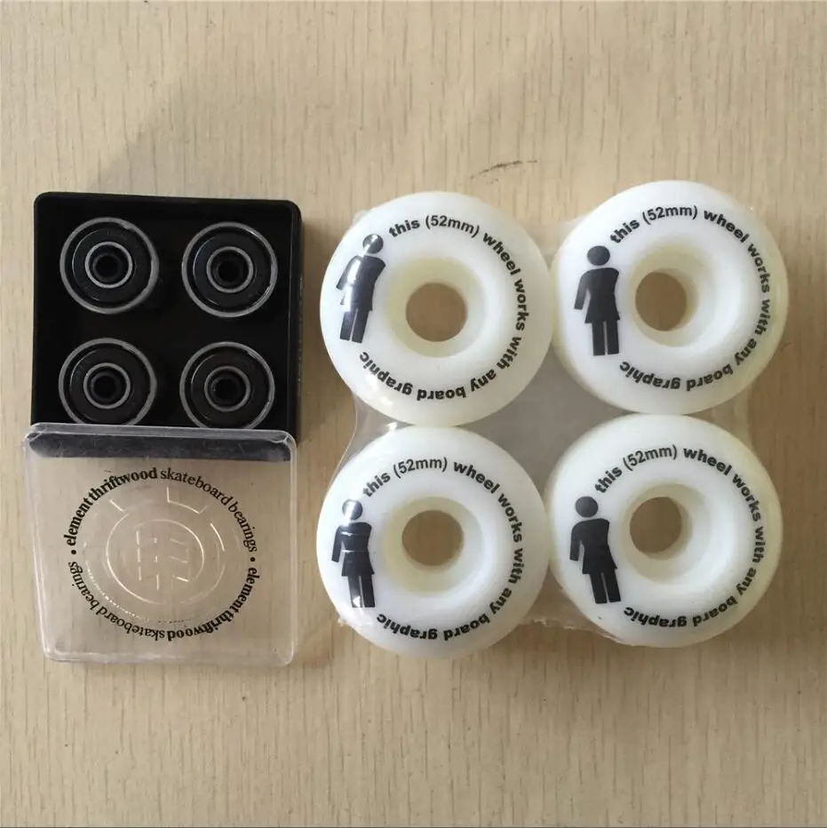 Girl 52mm Элемент Thriftwood ABEC-3 скейтборд подшипник с несколькими марки 51-54 мм 100a и 101a скейт колеса для уличного Скейтбординг - Цвет: Girl 52mm