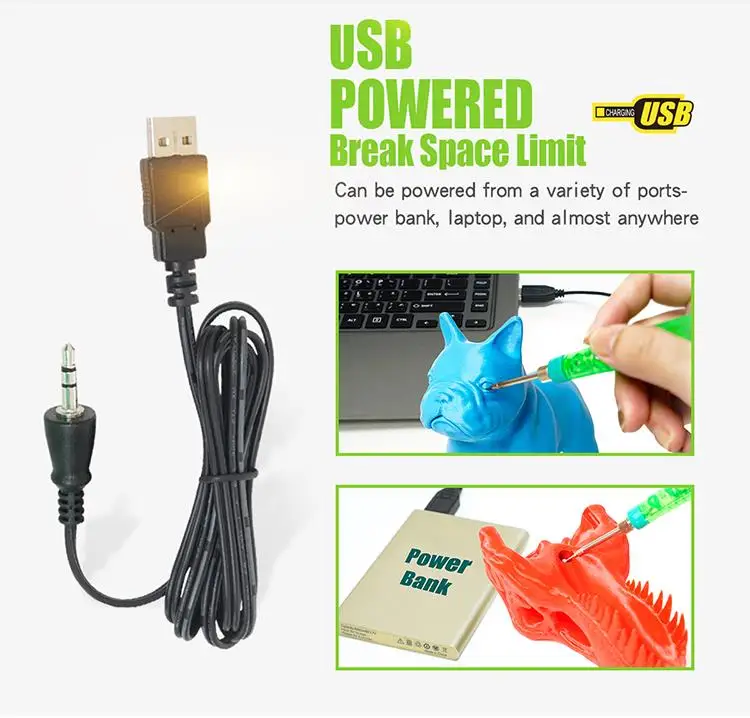Pro'sKit SI-169U 8 Вт инструмент для 3D печати 15 сек. Быстрый нагрев паяльник 5 в с питанием от USB