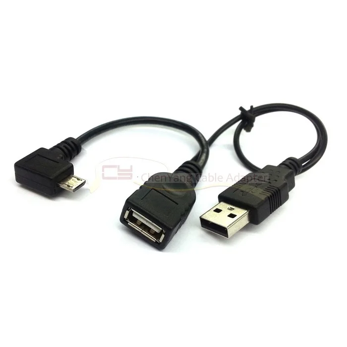100 шт ЛЕВЫЙ угловой 90d микро USB OTG кабель с питания для i9500 N7100 NOTE3 N9000 бесплатная