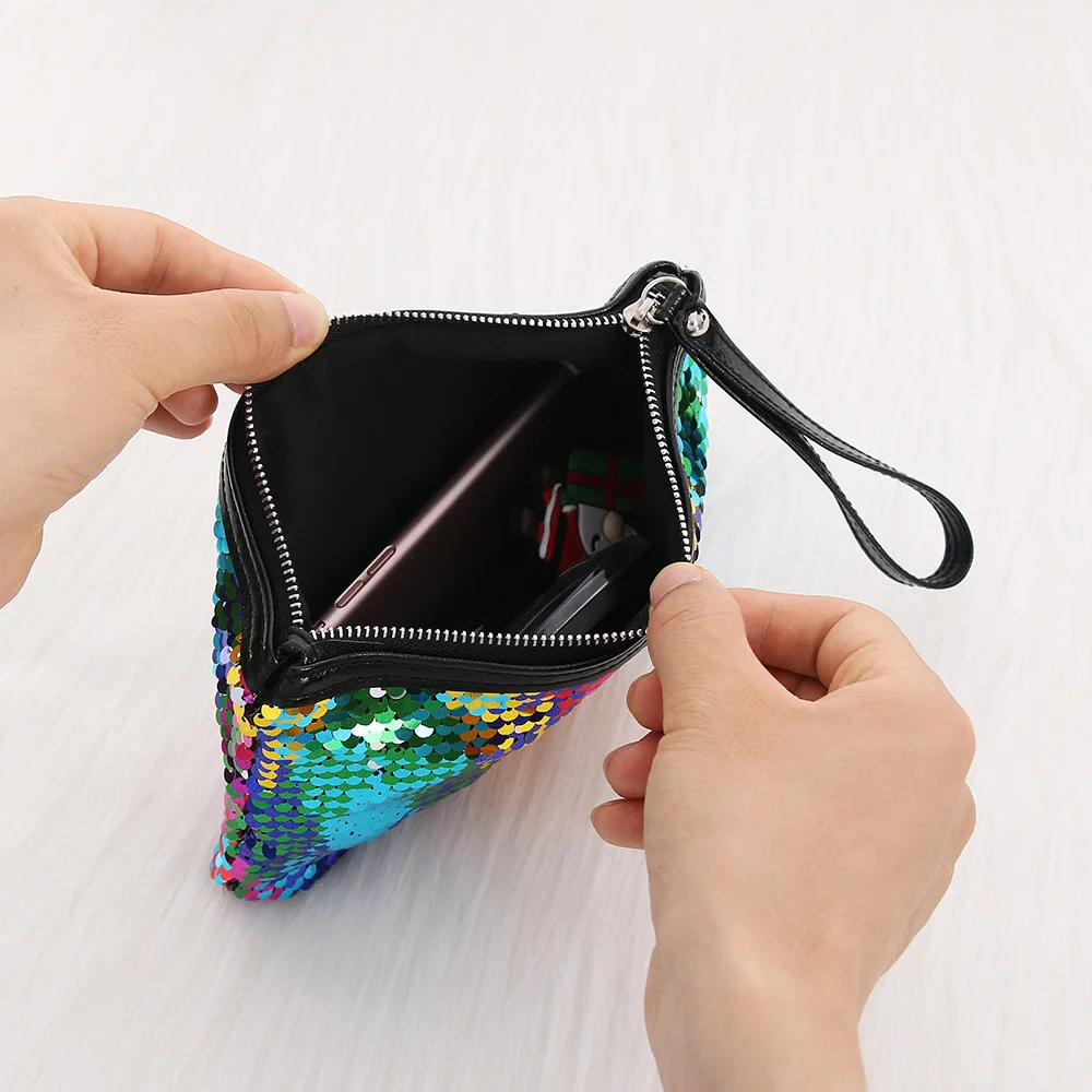 Русалка Блестки Карандаш сумка для женщин кошелек DIY сумка с блестками мешок русалки Блестящий клатч кошелек Пенал школьный канцелярский