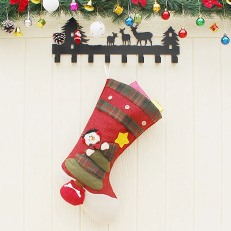 2018 new Christmas decorations Santa Claus socks tree pendants stockings gift bags | Дом и сад