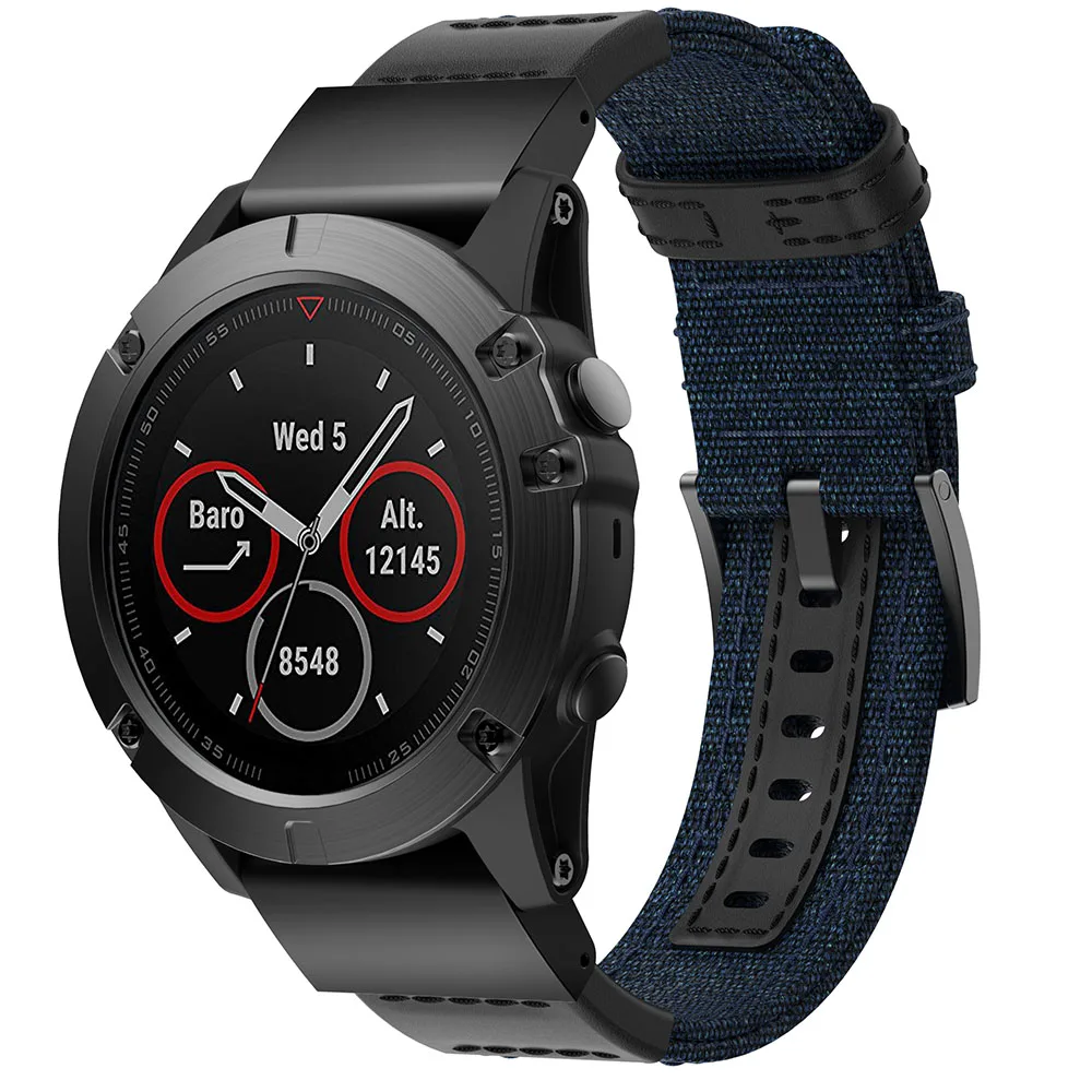 26 мм 22 нейлон ремешок для смарт-часов Garmin Fenix 5X 5 3 HR/Forerunner 935 GPS часы выпуск легко Quick