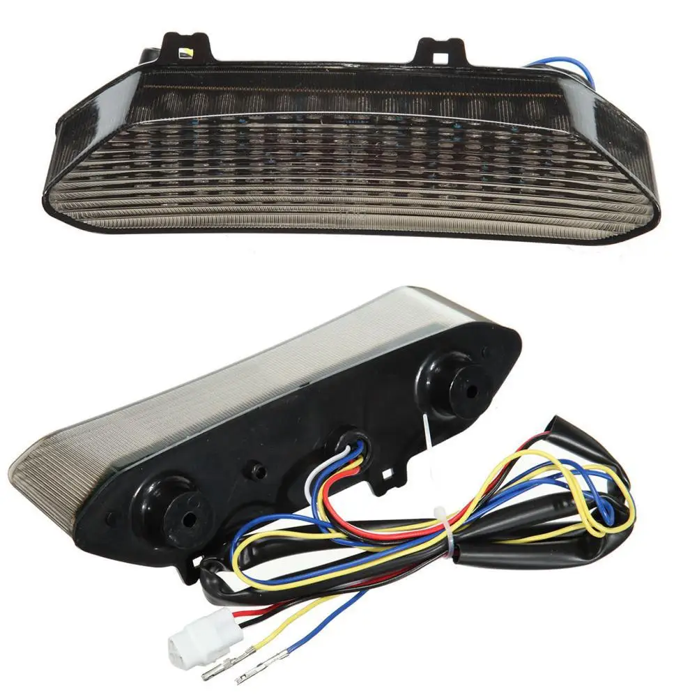 1X мотоцикл интегрированный дым из светодиодов фонарь тормозные сигналы поворота