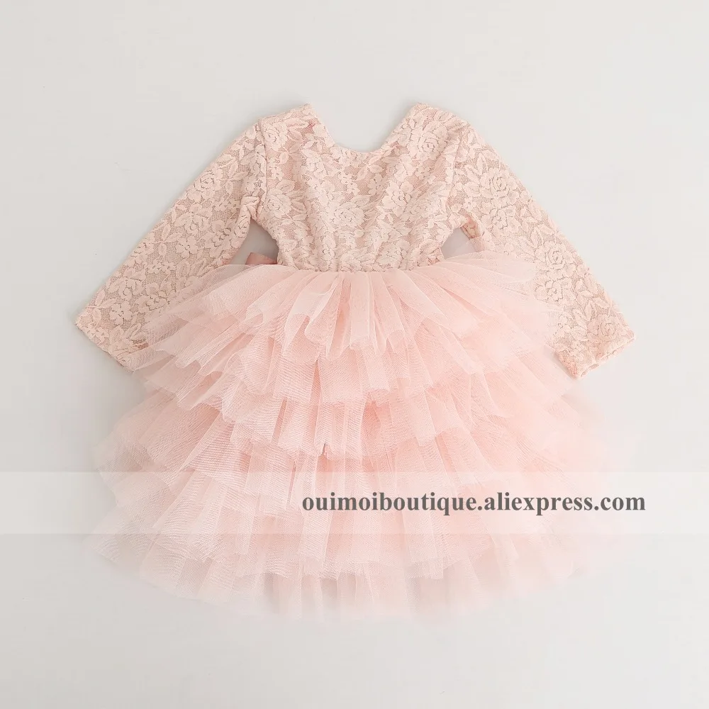 2017 осенние длинные платья для маленьких девочек розовое пышное платье принцессы