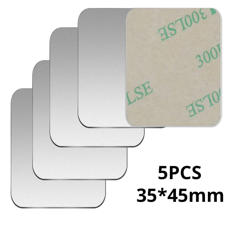 5PCS Silver 35x45mm 5 шт. Универсальная металлическая пластина-диск для мобильного телефона, автомобильный держатель, ультра тонкие магнитные железные листы, железные наклейки для iPhone 8 7 - Цвет: 5PCS Silver 35x45mm