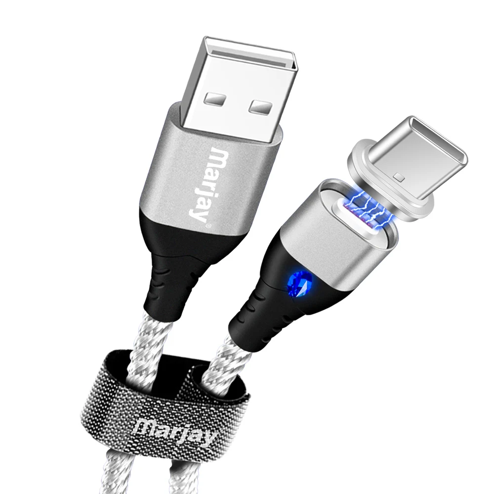 Marjay Магнитный usb-кабель для iphone X Xs Max 3A быстрой зарядки Тип C Магнит Micro USB кабель для samsung S8 S9 Xiaomi huawei