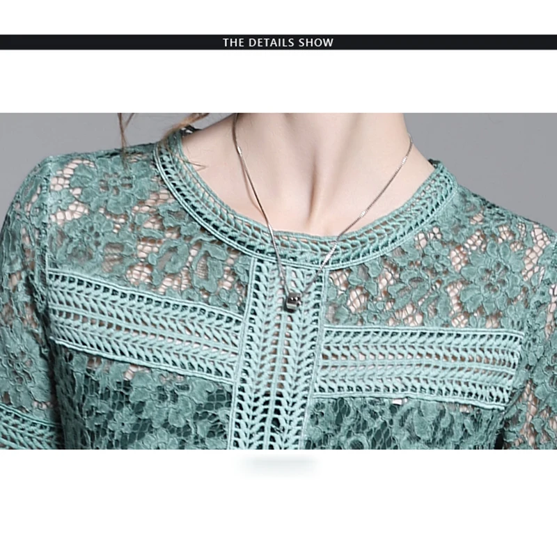 2019 женские платья с кружевными платьями и вырезами круглым вырезом Выходное