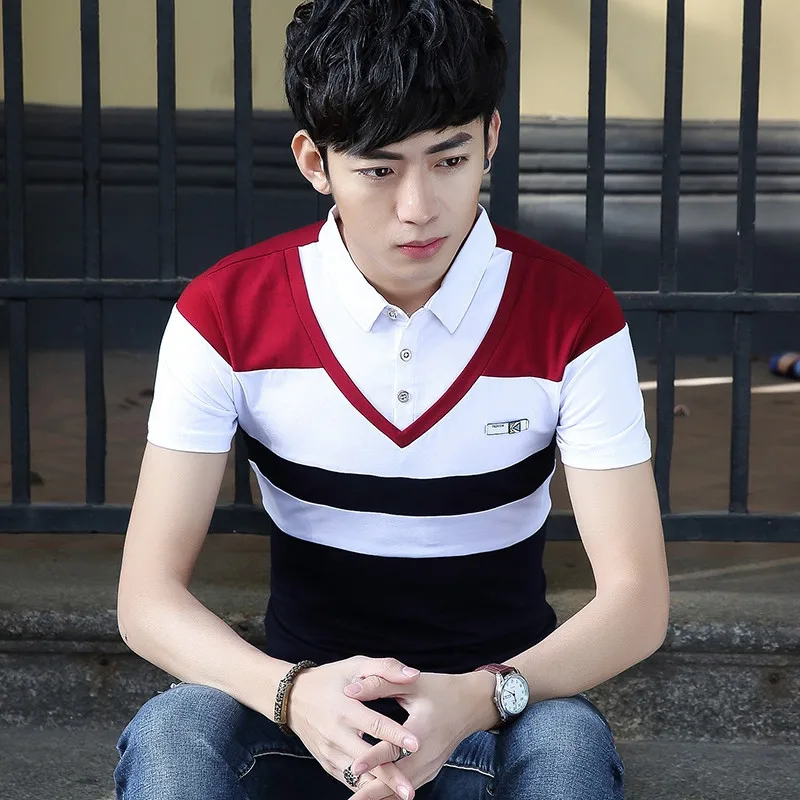 Рубашка поло мужская с коротким рукавом х/б в полоску|men summer polo shirt|summer shirtfashion shirt |