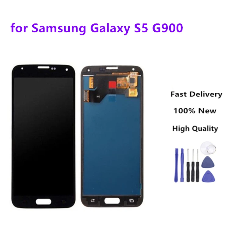 Черный ЖК дисплей Замена для Samsung Galaxy S5 i9600 G900 G900F G900A телефон LCDs с кодирующий
