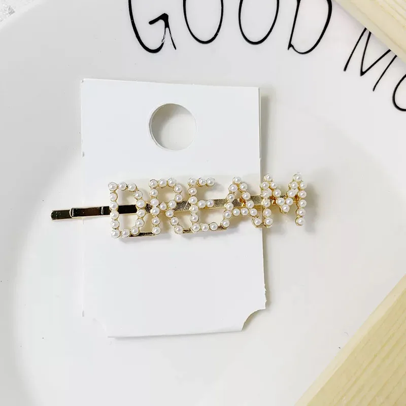 

1PC Pearl STAR DREAM SEXY Letter Hairpins Hair Clips for Girls Styling Tool Hairgrip Barrette Women Hair Accessories
