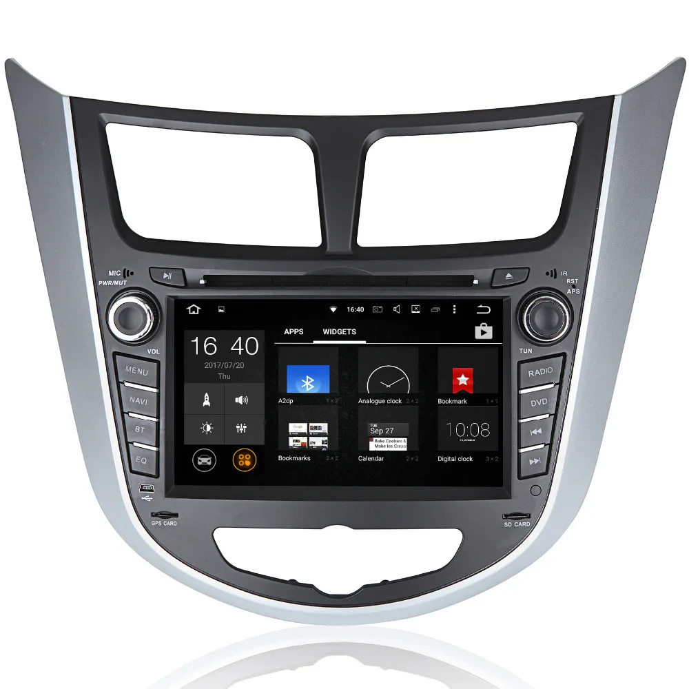 2 din Android 9,0 2G ram автомобильный dvd gps плеер для hyundai Verna Solaris 2011 2012 2013 автомобильный Радио кассетный плеер DSP карта