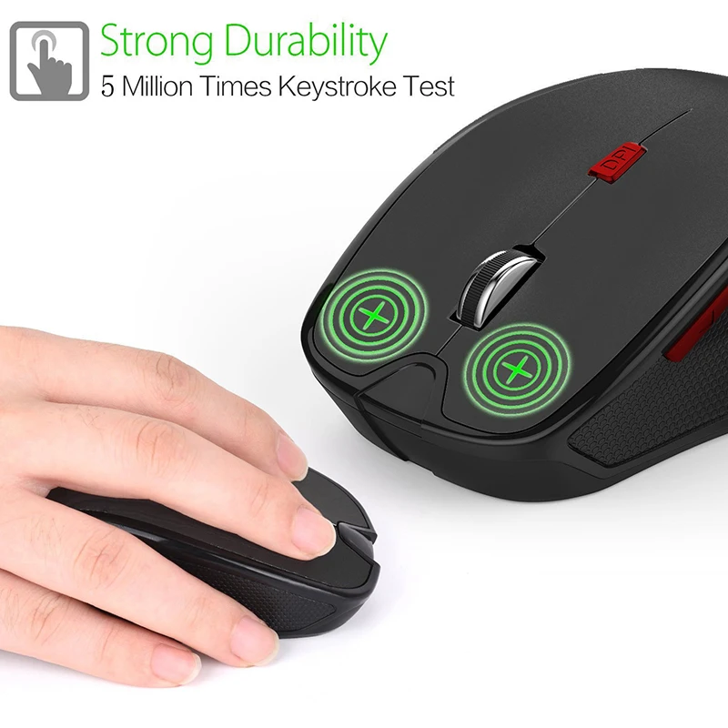 HXSJ T21 Bluetooth беспроводная мышь 4 регулируемые DPI 800/1200/1600/2400 портативная Эргономика