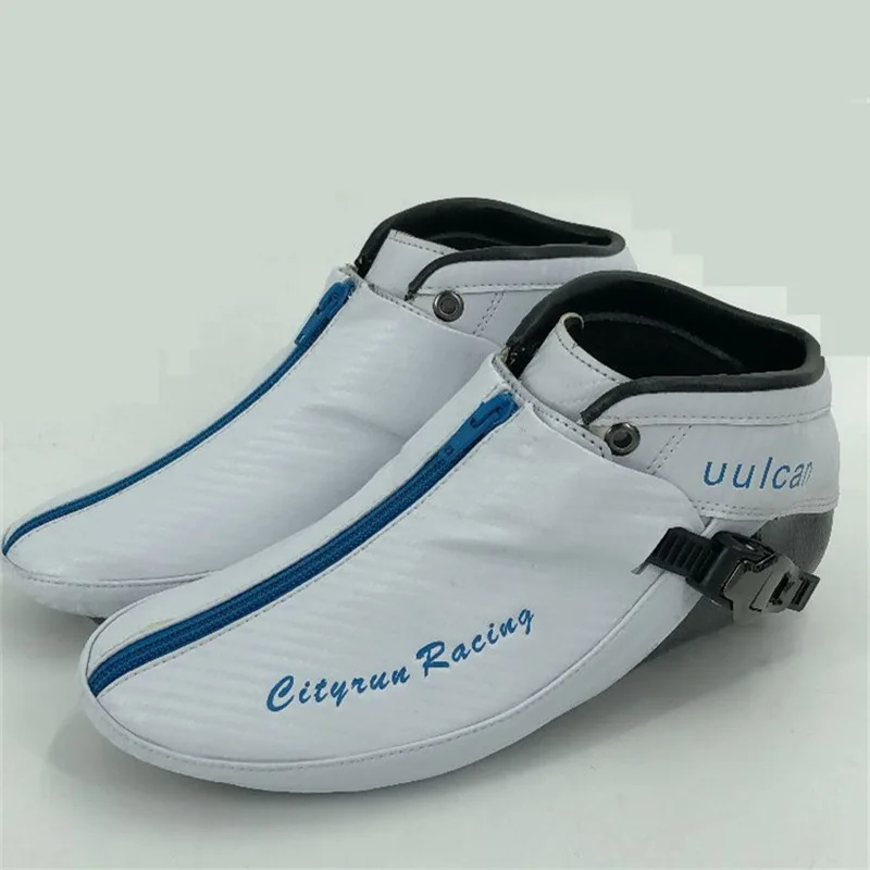 1 pair White boot CITYRUN Профессиональные роликовые коньки с Карбоновым волокном на молнии дизайнерские шнурки короткие Гоночные соревнования обувь 1 пара - Цвет: 1 pair White boot