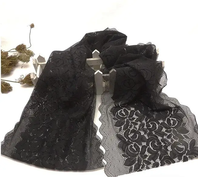 1 метр черный цвет эластичная кружевная отделка украшения шитье аксессуары для