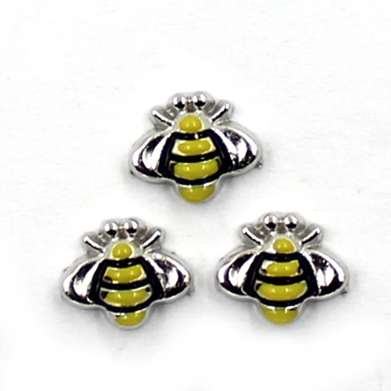 20 шт./лот DIY модный сплав пчела Шарм Для плавающего живого медальона памяти |